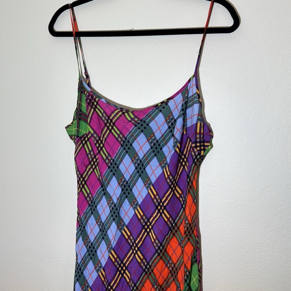 RIXO XL US12 Holly rainbow multicolor check print dress - Picture 12 of 16